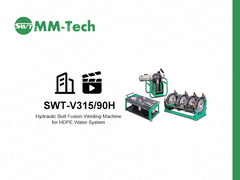 350mm 플라스틱 PE 파이프 물 시스템 작동 시연용 맞대기 융착 용접기